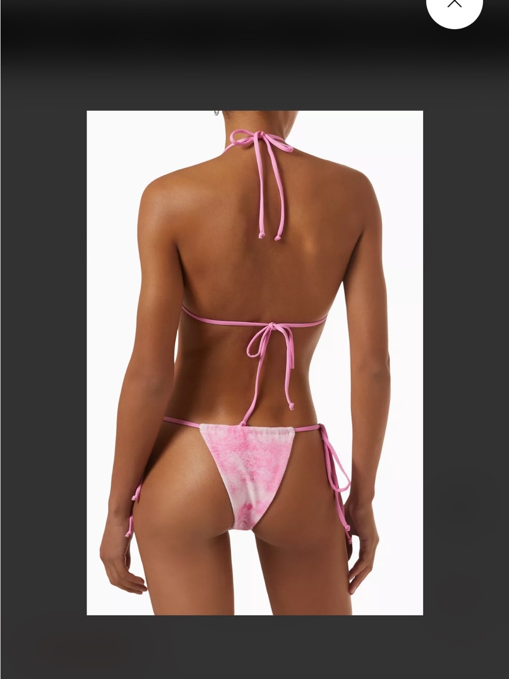Frankie's Bikinis Pink Tie-Dye Crystal Floral Bikini Set y2k - Picture 8 of 8